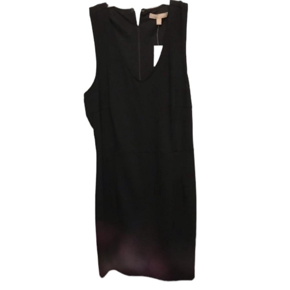 Banana Republic size 12 black sleeveless V-neck dress  stretch racerback